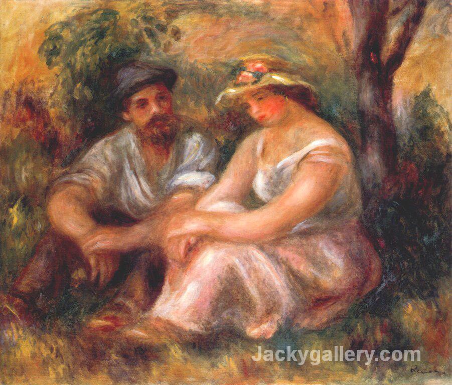 Seated couple by Pierre Auguste Renoir paintings reproduction